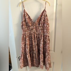 Shein pink ditsy floral mini dress size 3XL